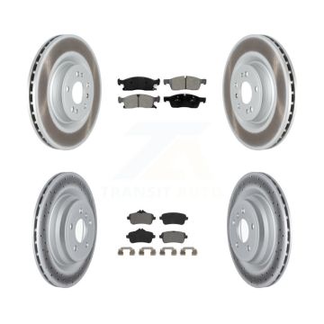 Front Rear Coated Disc Brake Rotors And Semi-Metallic Pads Kit For Mercedes-Benz GLE400 KGS-102287