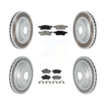 Front Rear Coated Disc Brake Rotors And Semi-Metallic Pads Kit For Mercedes-Benz GLE400 KGS-102288