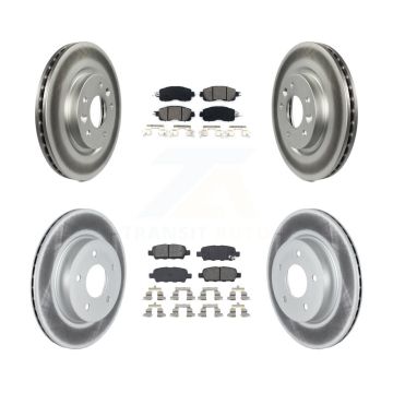 Front Rear Coated Disc Brake Rotors And Semi-Metallic Pads Kit For Nissan LEAF KGS-102292