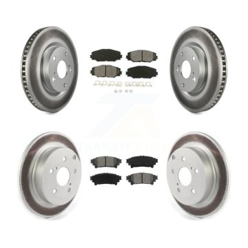 Front Rear Coated Disc Brake Rotors And Semi-Metallic Pads Kit For 2016-2020 Toyota Mirai KGS-102296