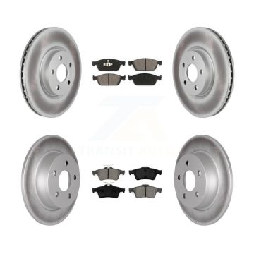 Front Rear Coated Disc Brake Rotors And Semi-Metallic Pads Kit For Ford Transit Connect KGS-102297