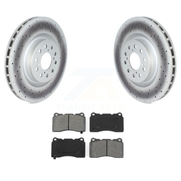 Front Coated Disc Brake Rotors And Semi-Metallic Pad Kit For 2017-2020 Honda Civic Type R KGS-102326