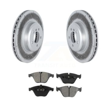 Front Coated Disc Brake Rotor & Semi-Metallic Pad Kit For 2012 BMW 335i Convertible/Coupe KGS-102331