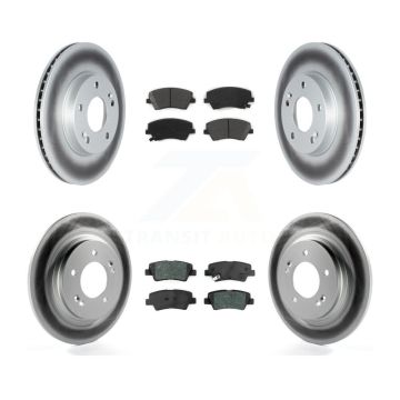 Front Rear Coated Disc Brake Rotors And Semi-Metallic Pads Kit For Hyundai Ioniq Kia Niro KGS-102338