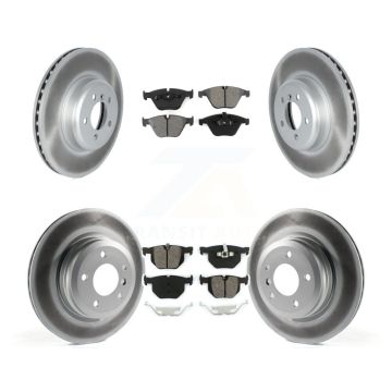 Front Rear Coated Brake Rotor & Semi-Metallic Pad Kit For 2012 BMW 335i Convertible/Coupe KGS-102346
