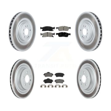 Front Rear Coated Brake Rotors Semi-Metallic Pad Kit For Mercedes-Benz GL350 GLS450 GL450 KGS-102348