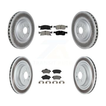Front Rear Coated Brake Rotors Semi-Metallic Pad Kit For Mercedes-Benz GL350 GLS450 GL450 KGS-102349