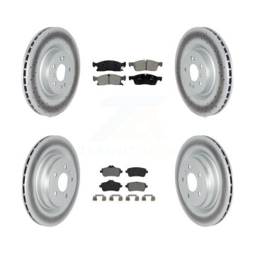 Front Rear Coated Disc Brake Rotors And Semi-Metallic Pads Kit For Mercedes-Benz GLE400 KGS-102351