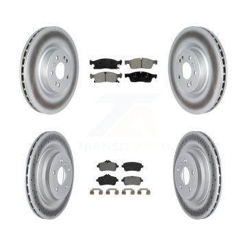 Front Rear Coated Disc Brake Rotors And Semi-Metallic Pads Kit For Mercedes-Benz GLE400 KGS-102352