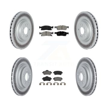 Front Rear Coated Disc Brake Rotors And Semi-Metallic Pads Kit For Mercedes-Benz GLE400 KGS-102353