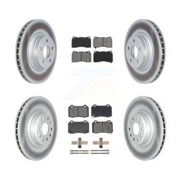 Front Rear Coated Disc Brake Rotors And Semi-Metallic Pad Kit For 2016 Tesla S From 04 16 KGS-102354