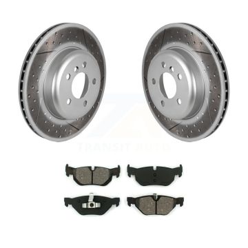 Rear Coated Disc Brake Rotors And Semi-Metallic Pads Kit For 2013 BMW 328i xDrive 3.0L KGS-102357