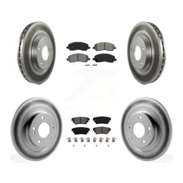 Front Rear Coated Disc Brake Rotors And Semi-Metallic Pads Kit For Mitsubishi Outlander KGS-102364