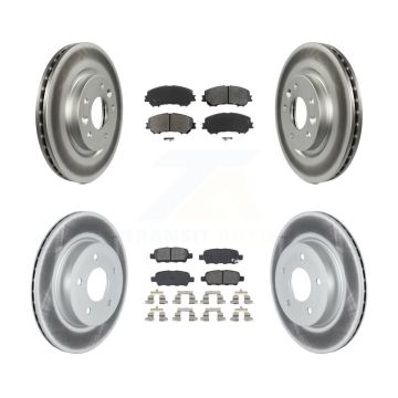 Front Rear Coated Disc Brake Rotor & Semi-Metallic Pad Kit For Nissan Qashqai Rogue Sport KGS-102365