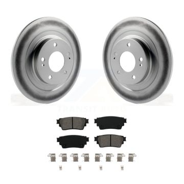 Rear Coated Brake Rotor Semi-Metallic Pad Kit For Mitsubishi Outlander Eclipse Cross PHEV KGS-102367