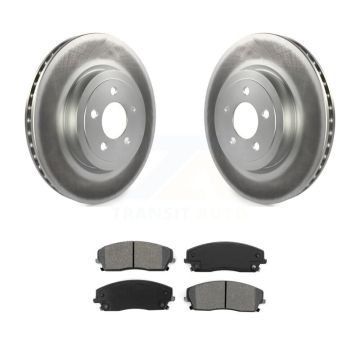 Front Coated Brake Rotors Semi-Metallic Pad Kit For 2015-2018 Dodge Charger RWD with 3.6L KGS-102371