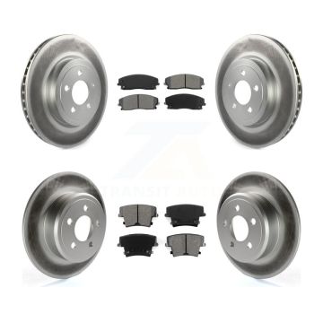 Front Rear Coated Brake Rotor Semi-Metallic Pad Kit For 15-18 Dodge Charger RWD with 3.6L KGS-102376