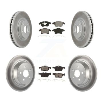Front Rear Coated Brake Rotors Semi-Metallic Pad Kit For Ford Police Responder Hybrid SSV KGS-102379