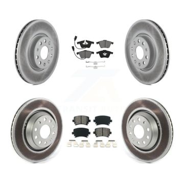 Front Rear Coated Disc Brake Rotors And Semi-Metallic Pads Kit For Volkswagen CC KGS-102383