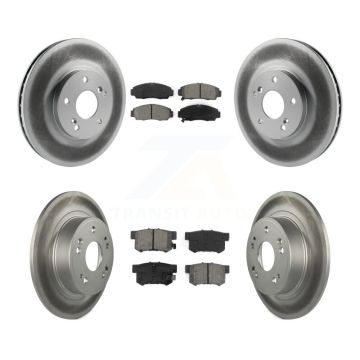 Front Rear Coated Disc Brake Rotors And Semi-Metallic Pads Kit For Honda Accord KGS-102390