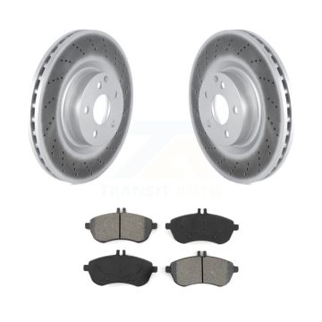 Front Coated Brake Rotors Semi-Metallic Pad Kit For Mercedes-Benz C250 With Sport Package KGS-102395