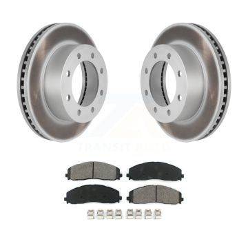 Front Coated Disc Brake Rotors & Semi-Metallic Pad Kit For 2013 Ford F-250 Super Duty 4WD KGS-102399