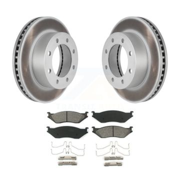 Front Coat Brake Rotors Semi-Metallic Pad Kit For Ford F-450 Super Duty With 8 Lug Wheels KGS-102406