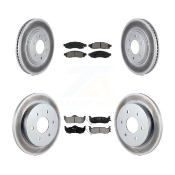 Front Rear Coated Disc Brake Rotor Semi-Metallic Pad Kit For 2007 Nissan TITAN From 04 07 KGS-102412