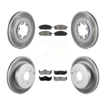 Front Rear Coated Brake Rotor Semi-Metallic Pad Kit For 2004 Nissan Pathfinder From 08 04 KGS-102422