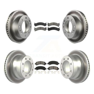 Front Rear Coated Disc Brake Rotors And Semi-Metallic Pads Kit For Chevrolet Express 4500 KGS-102425
