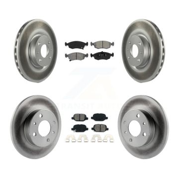 Front Rear Coated Disc Brake Rotors And Semi-Metallic Pads Kit For Fiat 500 KGS-102426