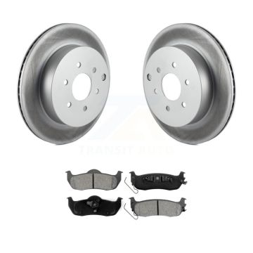 Rear Coated Disc Brake Rotors Semi-Metallic Pad Kit For 2004 Nissan Pathfinder From 08 04 KGS-102428