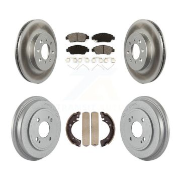 Front Rear Coat Brake Rotors Semi-Metallic Pad Drum Kit For Honda Civic With 4 Lug Wheels KGS-102431