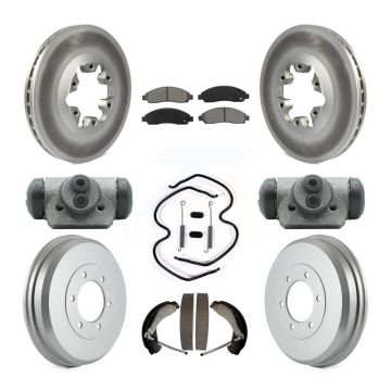 Front Rear Coated Brake Rotor Semi-Metallic Pad Drum Kit (9Pc) For Chevrolet Colorado GMC KGS-102433