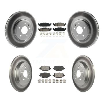 Front Rear Coat Brake Rotors Semi-Metallic Pad Kit For 15 Ford Explorer Limited/Sport/XLT KGS-102437