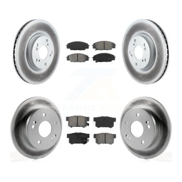 Front Rear Coated Disc Brake Rotor & Semi-Metallic Pad Kit For 2002-2006 Acura RSX Type-S KGS-102438