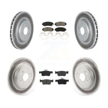 Front Rear Coated Disc Brake Rotors And Semi-Metallic Pads Kit For 2019-2021 Acura RDX KGS-102440