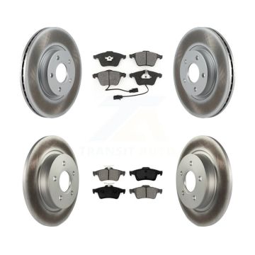 Front Rear Coated Disc Brake Rotors And Semi-Metallic Pads Kit For Volvo S40 KGS-102442