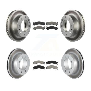Front Rear Coated Disc Brake Rotors And Semi-Metallic Pads Kit For Chevrolet Express 4500 KGS-102444