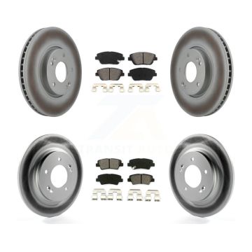 Front Rear Coated Disc Brake Rotors And Semi-Metallic Pads Kit For Hyundai Sonata KGS-102454