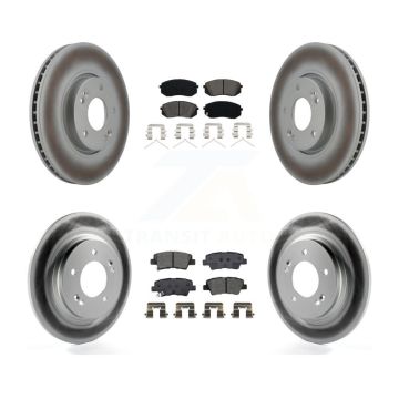 Front Rear Coated Disc Brake Rotors And Semi-Metallic Pads Kit For Hyundai Sonata KGS-102460