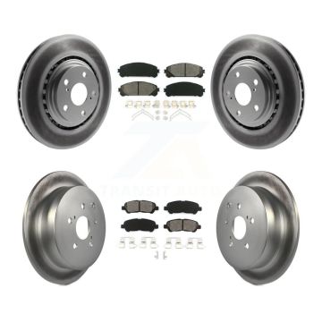 Front Rear Coated Disc Brake Rotors And Semi-Metallic Pads Kit For Toyota Highlander KGS-102469
