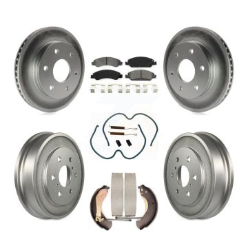 Front Rear Coated Disc Brake Rotor Semi-Metallic Pad & Drum Kit (7Pc) For GMC Sierra 1500 KGS-102476