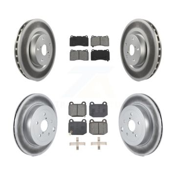 Front Rear Coated Disc Brake Rotors And Semi-Metallic Pads Kit For Subaru Impreza WRX STI KGS-102480
