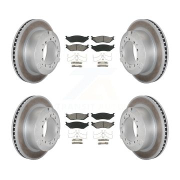 Front Rear Coated Brake Rotor Semi-Metallic Pad Kit For International TerraStar IC AE Bus KGS-102494