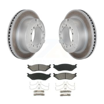 Rear Coat Brake Rotor Semi-Metallic Pad Kit For Ford F-450 Super Duty F-550 International KGS-102498