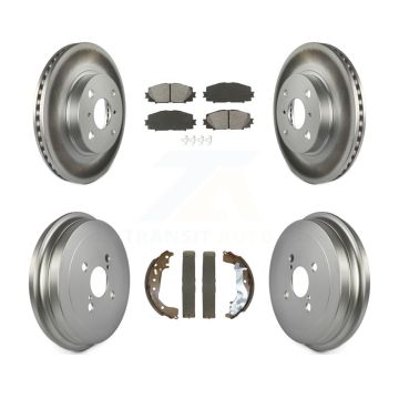 Front Rear Coated Disc Brake Rotors Semi-Metallic Pads And Drum Kit For Toyota Yaris KGS-102502