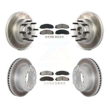 Front Rear Coated Disc Brake Rotors And Semi-Metallic Pads Kit For Ford F-350 Super Duty KGS-102504