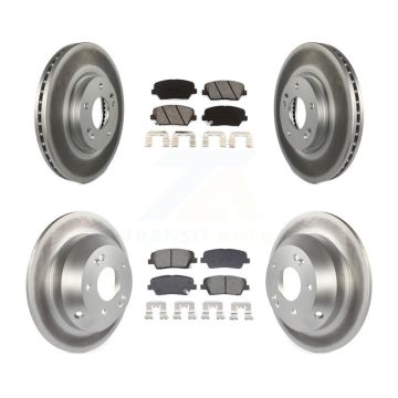 Front Rear Coated Disc Brake Rotor Semi-Metallic Pad Kit For Hyundai Santa Fe Kia Sorento KGS-102511
