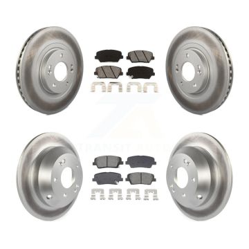Front Rear Coat Brake Rotors Semi-Metallic Pad Kit For Hyundai Santa Fe Sport Kia Sorento KGS-102512